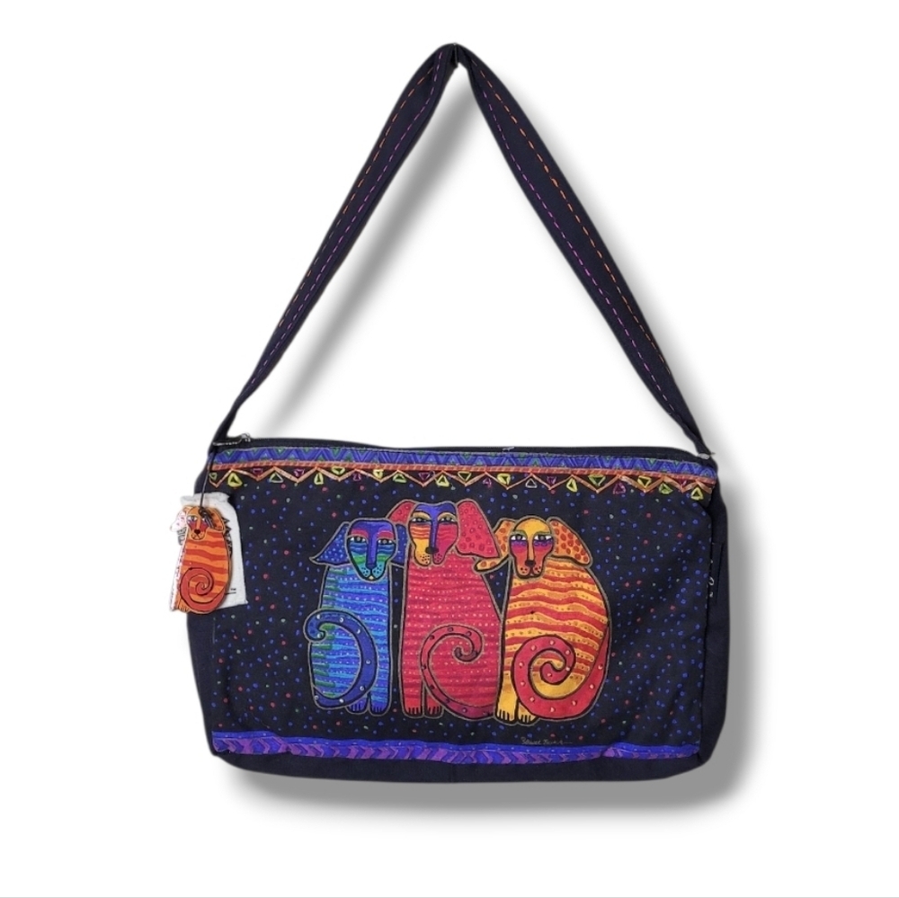NWT Laurel Burch Dog Print Canvas Purse